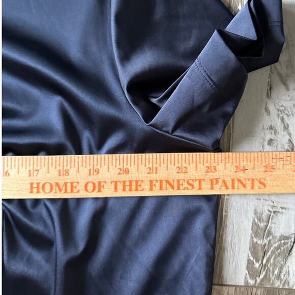 Basler Navy Blue Silky Blouse Size 18 Short Sleeve Capsule Minimalist NEW - Picture 6 of 7